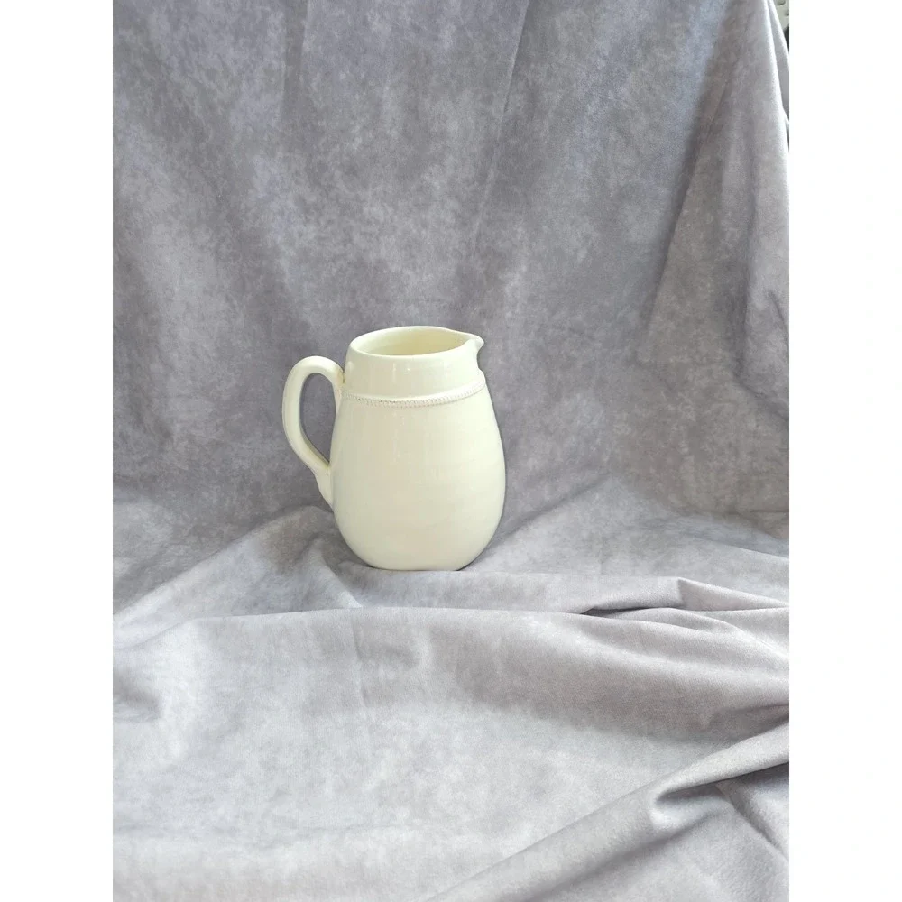 Pier 1 Stoneware Cream DecorativPitcher Off White Ivory Farmhouse Cottage Style